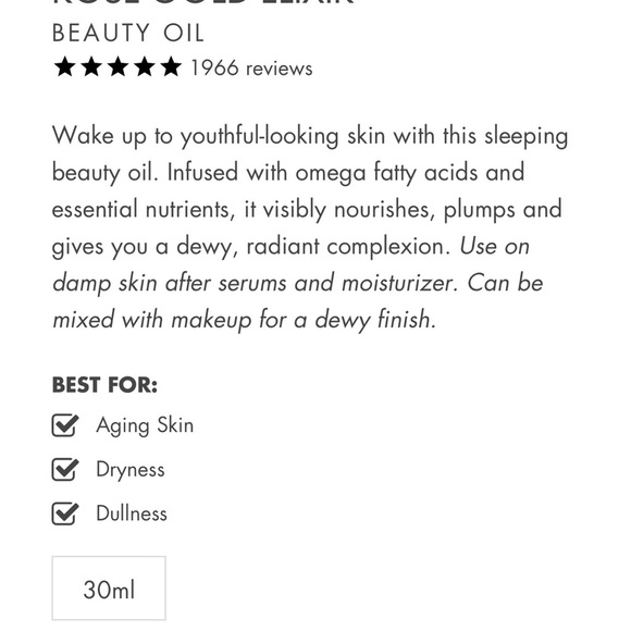 NIB fARSALI Rose Gold Elixir 24K Gold Infused Beauty Oil - Picture 6 of 9